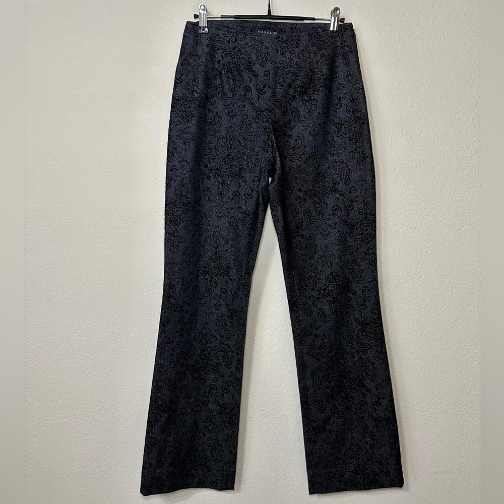 HAROLD’S black printed, full length pants, size 2
